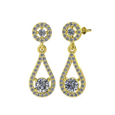 Montezuma Küpe - Pırlanta 14 ayar altın küpe (2.792 karat) #weqahb