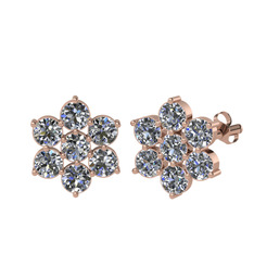 Swarovski 925 ayar rose altın kaplama gümüş küpe