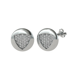 Swarovski 8 ayar beyaz altın küpe