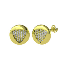 Lida Kraliyet Küpe - Swarovski 925 ayar altın kaplama gümüş küpe #1yy7l5m