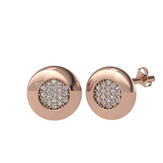 Lida Altıgen Küpe - Swarovski 925 ayar rose altın kaplama gümüş küpe #1sizacg