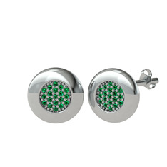Lida Altıgen Küpe - Yeşil kuvars 925 ayar gümüş küpe #1ughfwc