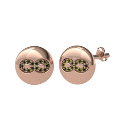 Peridot 8 ayar rose altın küpe