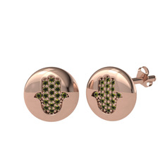 Peridot 18 ayar rose altın küpe