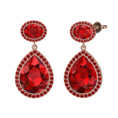 Lupine Küpe - Garnet 14 ayar rose altın küpe #ehjlqg