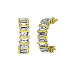 Vigo Yarım Halka Küpe - Swarovski 925 ayar altın kaplama gümüş küpe #qq40v7