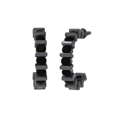 Lania Yarım Halka Küpe - Siyah zirkon 925 ayar siyah rodyum kaplama gümüş küpe #1kf7k7u