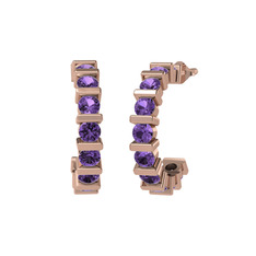 Lania Yarım Halka Küpe - Ametist 14 ayar rose altın küpe #1o78wp2