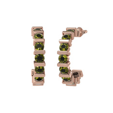 Peridot 14 ayar rose altın küpe
