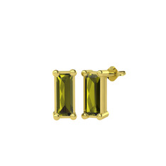 Minimal Dion Küpe - Peridot 14 ayar altın küpe #17ph282
