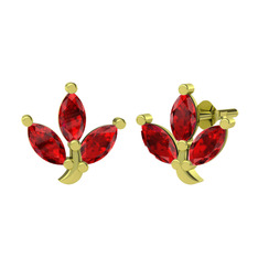 Garnet 8 ayar altın küpe