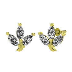 Swarovski 925 ayar altın kaplama gümüş küpe