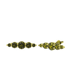 Minimal Atzi Küpe - Peridot 18 ayar altın küpe #1cn1358