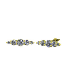 Minimal Atzi Küpe - Pırlanta 18 ayar altın küpe (0.47 karat) #1sgmnvk