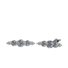 Swarovski ve pırlanta 925 ayar gümüş küpe (0.12 karat)
