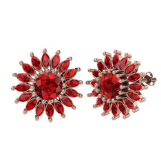Garnet 8 ayar rose altın küpe