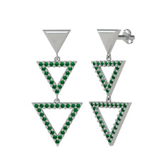 Orya Üçgen Küpe - Yeşil kuvars 925 ayar gümüş küpe #8ici9r