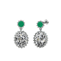 Fennel Küpe - Kök zümrüt ve swarovski 925 ayar gümüş küpe #13mwq5