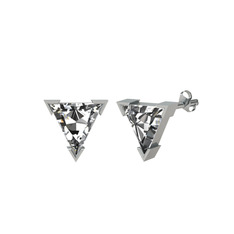 Swarovski 18 ayar beyaz altın küpe
