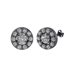 Minimal İris Küpe - Swarovski 925 ayar siyah rodyum kaplama gümüş küpe #1n5jo9c