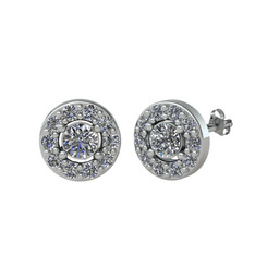 Minimal İris Küpe - Pırlanta 14 ayar beyaz altın küpe (1.72 karat) #1rkx9ar