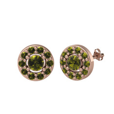 Peridot 925 ayar rose altın kaplama gümüş küpe