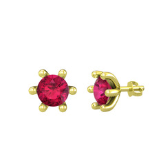 Rodolit garnet 14 ayar altın küpe