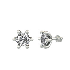 Swarovski 8 ayar beyaz altın küpe