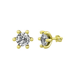 Swarovski 925 ayar altın kaplama gümüş küpe