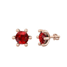Garnet 8 ayar rose altın küpe