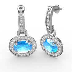 Vela Küpe - Akuamarin ve pırlanta 925 ayar gümüş küpe (0.616 karat) #1y48y05