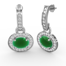 Vela Küpe - Kök zümrüt ve pırlanta 925 ayar gümüş küpe (0.616 karat) #4i5evs