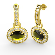 Vela Küpe - Peridot ve swarovski 14 ayar altın küpe #bppa23