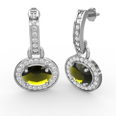 Vela Küpe - Peridot ve swarovski 925 ayar gümüş küpe #zf9x79