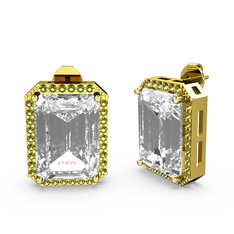 Avis Küpe - Swarovski ve peridot 925 ayar altın kaplama gümüş küpe #1bxlw34