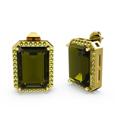 Peridot 18 ayar altın küpe