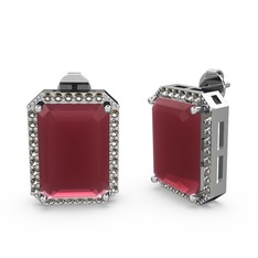 Avis Küpe - Kök yakut ve dumanlı kuvars 925 ayar gümüş küpe #1oet1ug