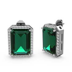 Avis Küpe - Yeşil kuvars ve swarovski 925 ayar gümüş küpe #1yt2dmz