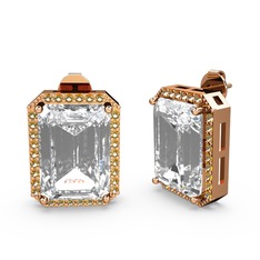 Avis Küpe - Swarovski ve sitrin 8 ayar rose altın küpe #nve3fl