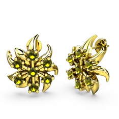 Aylena Çiçek Küpe - Peridot 8 ayar altın küpe #16zxrfk