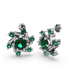 Floren Küpe - Yeşil kuvars 925 ayar gümüş küpe #146pelu