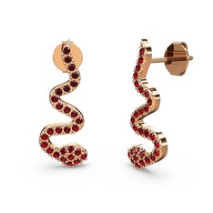 Garnet 8 ayar rose altın küpe