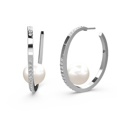 Elina İnci Küpe - Inci ve swarovski 925 ayar gümüş küpe #1a3t4eh