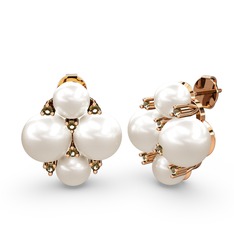 Nael İnci Küpe - Inci ve dumanlı kuvars 925 ayar rose altın kaplama gümüş küpe #bspsjn