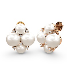 Nael İnci Küpe - Inci ve swarovski 18 ayar rose altın küpe #m727a1