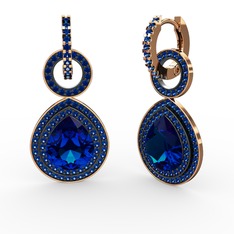 Matla Damla Küpe - Lab safir 925 ayar rose altın kaplama gümüş küpe #13ya5i0