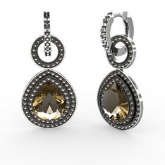 Matla Damla Küpe - Dumanlı kuvars 925 ayar gümüş küpe #bvb4kj