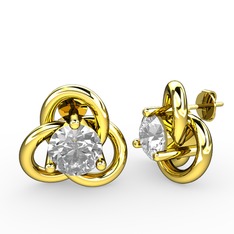 Swarovski 8 ayar altın küpe
