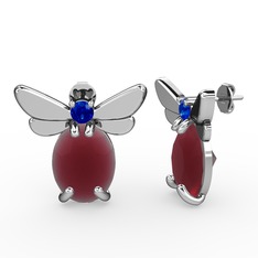 Elisa Kelebek Küpe - Kök yakut ve lab safir 925 ayar gümüş küpe #14q8z1g