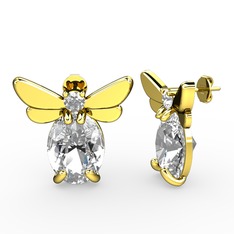 Elisa Kelebek Küpe - Swarovski 18 ayar altın küpe #bt5qv